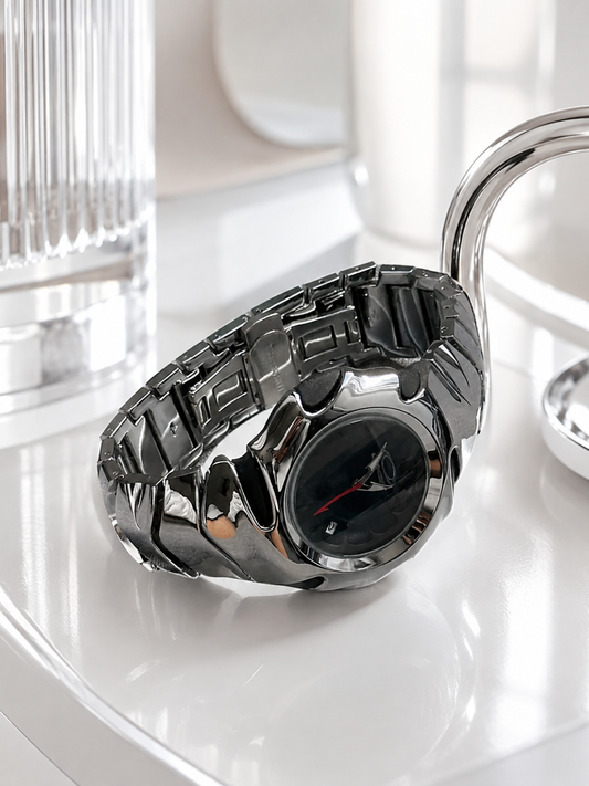 Oakley Blade Black Dial with Chrome Silver Bracelet