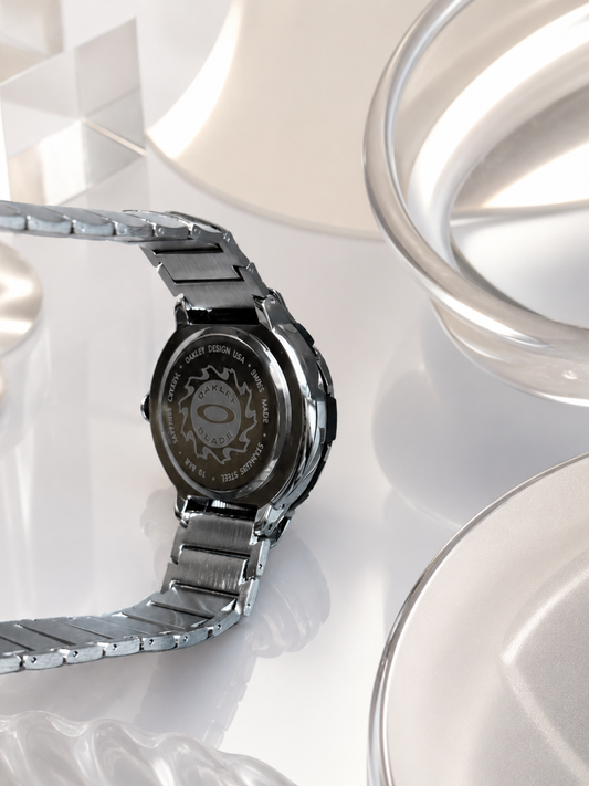Oakley Blade Blue Dial with Chrome Silver Bracelet