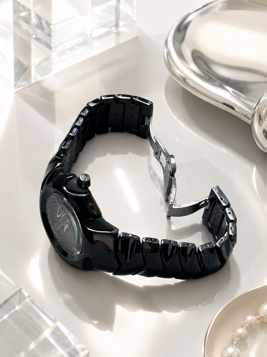 Oakley Blade Black Dial Chrome Black Bracelet