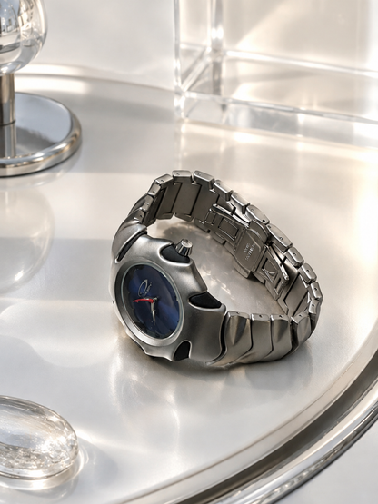 Oakley Blade Blue Dial with Matte Silver Bracelet