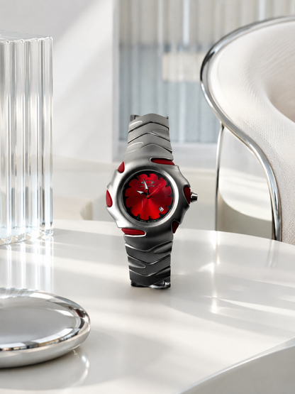 Oakley Blade Red Dial with Matte Silver/ Red Bracelet