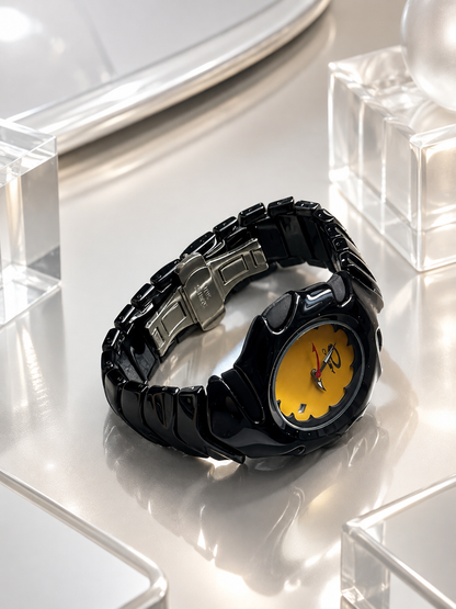 Oakley Blade Yellow Dial Chrome Black Bracelet