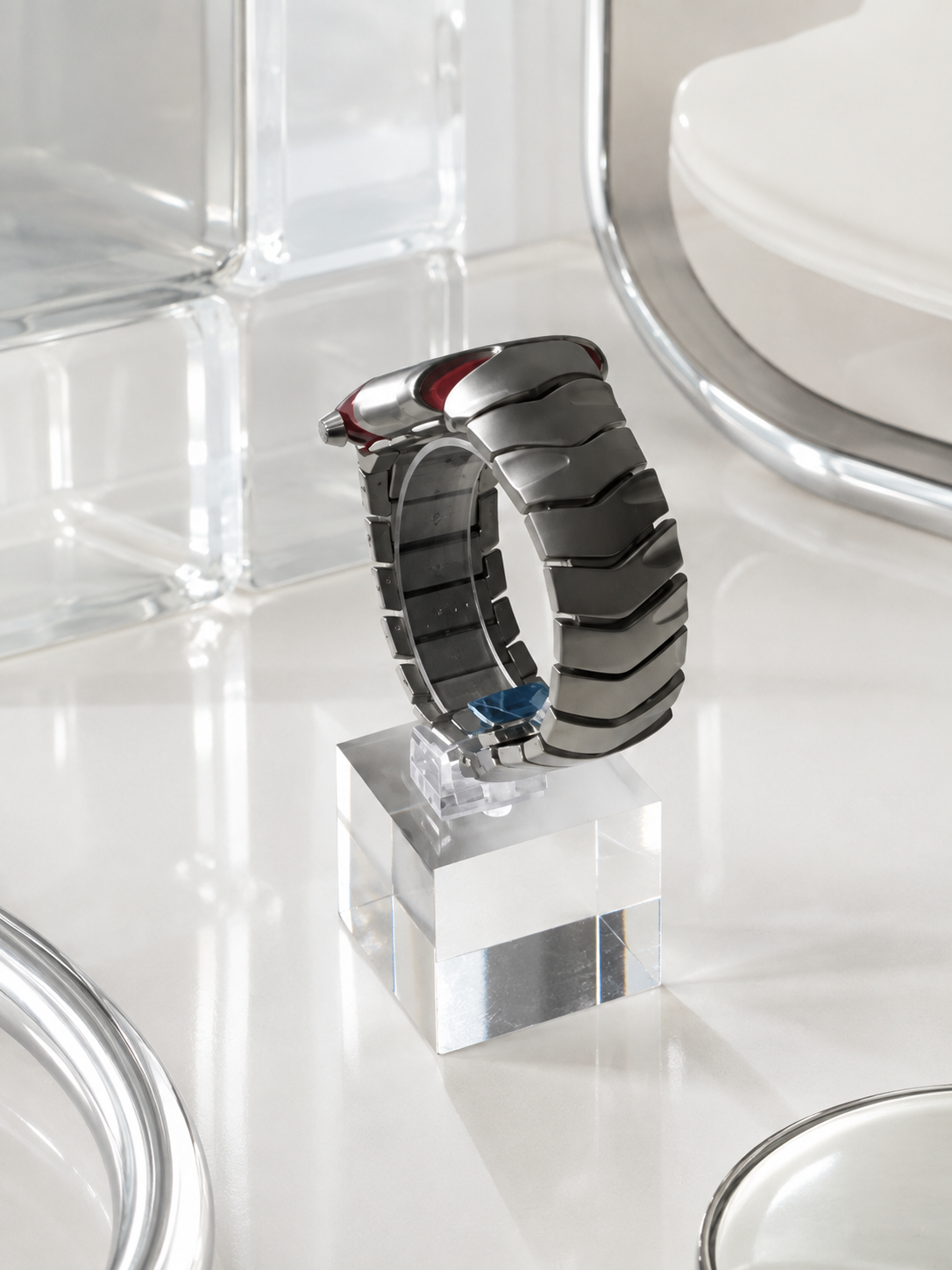 Oakley Blade Red Dial with Matte Silver/ Red Bracelet
